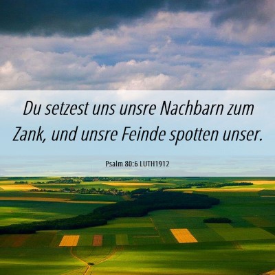 Picture 06 - Psalm 80:6 LUTH1912 - Du setzest uns unsre Nachbarn zum Zank, und unsre - Bible Verse Picture