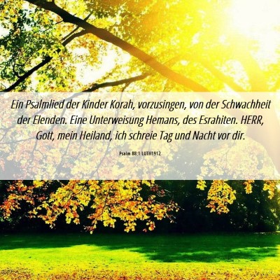 Picture 06 - Psalm 88:1 LUTH1912 - Ein Psalmlied der Kinder Korah, vorzusingen, von - Bible Verse Picture