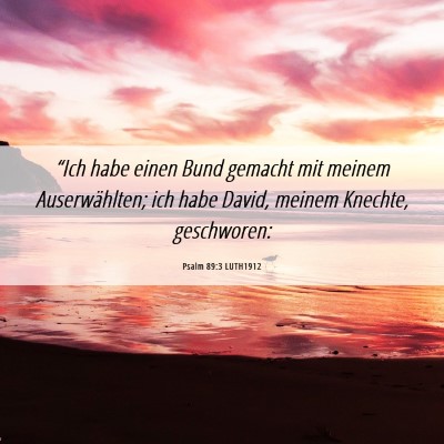 Picture 06 - Psalm 89:3 LUTH1912 - “Ich habe einen Bund gemacht mit meinem - Bible Verse Picture