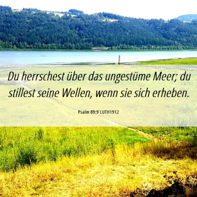 Picture 06 - Psalm 89:9 LUTH1912 - Du herrschest über das ungestüme Meer; du - Bible Verse Picture