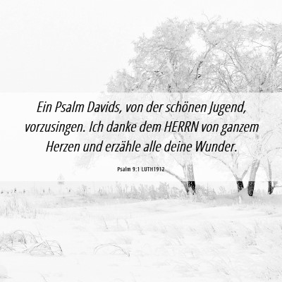 Picture 06 - Psalm 9:1 LUTH1912 - Ein Psalm Davids, von der schönen Jugend, - Bible Verse Picture