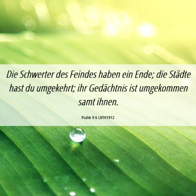 Picture 06 - Psalm 9:6 LUTH1912 - Die Schwerter des Feindes haben ein Ende; die - Bible Verse Picture