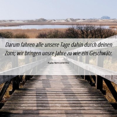 Picture 06 - Psalm 90:9 LUTH1912 - Darum fahren alle unsere Tage dahin durch deinen - Bible Verse Picture