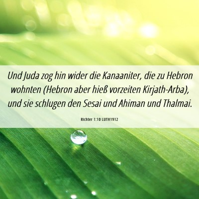 Picture 06 - Richter 1:10 LUTH1912 - Und Juda zog hin wider die Kanaaniter, die zu - Bible Verse Picture