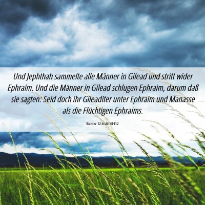 Picture 06 - Richter 12:4 LUTH1912 - Und Jephthah sammelte alle Männer in Gilead und - Bible Verse Picture