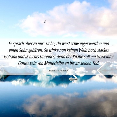 Picture 06 - Richter 13:7 LUTH1912 - Er sprach aber zu mir: Siehe, du wirst schwanger - Bible Verse Picture