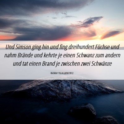 Picture 06 - Richter 15:4 LUTH1912 - Und Simson ging hin und fing dreihundert Füchse - Bible Verse Picture