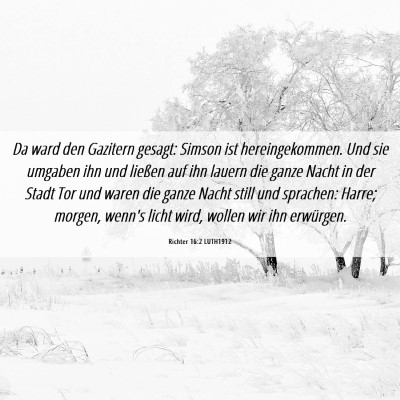 Picture 06 - Richter 16:2 LUTH1912 - Da ward den Gazitern gesagt: Simson ist - Bible Verse Picture