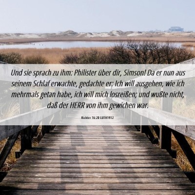 Picture 06 - Richter 16:20 LUTH1912 - Und sie sprach zu ihm: Philister über dir, - Bible Verse Picture