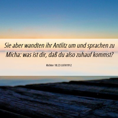 Picture 06 - Richter 18:23 LUTH1912 - Sie aber wandten ihr Antlitz um und sprachen zu - Bible Verse Picture