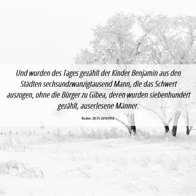 Picture 06 - Richter 20:15 LUTH1912 - Und wurden des Tages gezählt der Kinder Benjamin - Bible Verse Picture