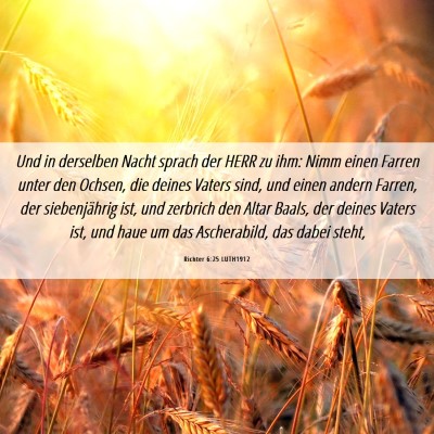 Picture 06 - Richter 6:25 LUTH1912 - Und in derselben Nacht sprach der HERR zu ihm: - Bible Verse Picture