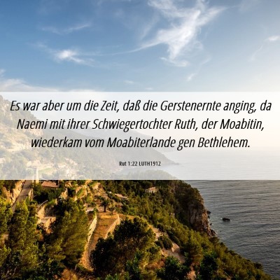 Picture 06 - Rut 1:22 LUTH1912 - Es war aber um die Zeit, daß die Gerstenernte - Bible Verse Picture