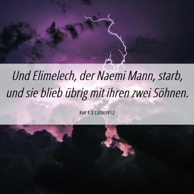 Picture 06 - Rut 1:3 LUTH1912 - Und Elimelech, der Naemi Mann, starb, und sie - Bible Verse Picture