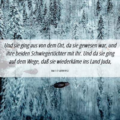Picture 06 - Rut 1:7 LUTH1912 - Und sie ging aus von dem Ort, da sie gewesen war, - Bible Verse Picture