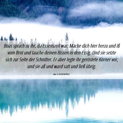 Picture 06 - Rut 2:14 LUTH1912 - Boas sprach zu ihr, da Essenszeit war: Mache dich - Bible Verse Picture