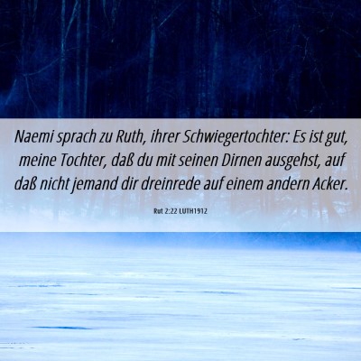Picture 06 - Rut 2:22 LUTH1912 - Naemi sprach zu Ruth, ihrer Schwiegertochter: Es - Bible Verse Picture