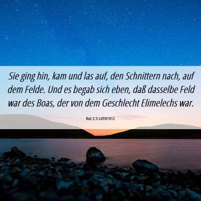Picture 06 - Rut 2:3 LUTH1912 - Sie ging hin, kam und las auf, den Schnittern - Bible Verse Picture