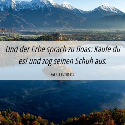 Picture 06 - Rut 4:8 LUTH1912 - Und der Erbe sprach zu Boas: Kaufe du es! und zog - Bible Verse Picture