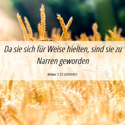 Picture 06 - Römer 1:22 LUTH1912 - Da sie sich für Weise hielten, sind sie zu - Bible Verse Picture