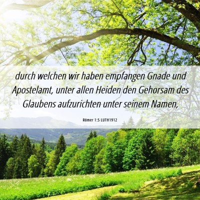 Picture 06 - Römer 1:5 LUTH1912 - durch welchen wir haben empfangen Gnade und - Bible Verse Picture
