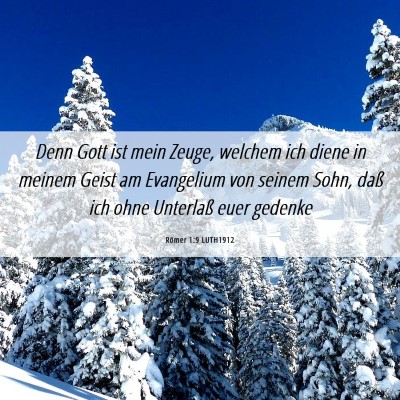 Picture 06 - Römer 1:9 LUTH1912 - Denn Gott ist mein Zeuge, welchem ich diene in - Bible Verse Picture