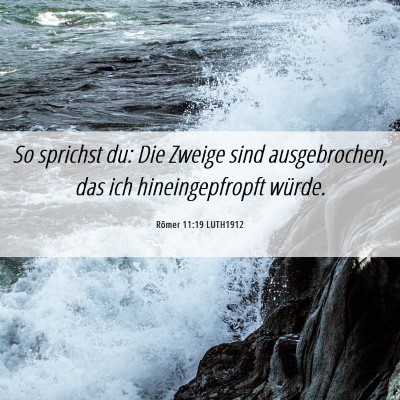 Picture 06 - Römer 11:19 LUTH1912 - So sprichst du: Die Zweige sind ausgebrochen, das - Bible Verse Picture