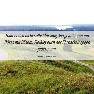 Picture 06 - Römer 12:17 LUTH1912 - Haltet euch nicht selbst für klug. Vergeltet - Bible Verse Picture