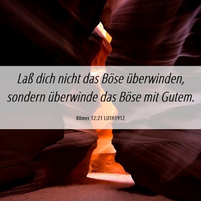 Picture 06 - Römer 12:21 LUTH1912 - Laß dich nicht das Böse überwinden, sondern - Bible Verse Picture
