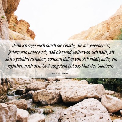 Picture 06 - Römer 12:3 LUTH1912 - Denn ich sage euch durch die Gnade, die mir - Bible Verse Picture