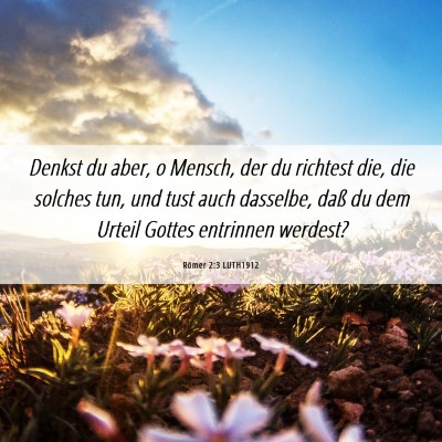 Picture 06 - Römer 2:3 LUTH1912 - Denkst du aber, o Mensch, der du richtest die, - Bible Verse Picture