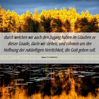 Picture 06 - Römer 5:2 LUTH1912 - durch welchen wir auch den Zugang haben im - Bible Verse Picture