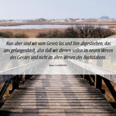 Picture 06 - Römer 7:6 LUTH1912 - Nun aber sind wir vom Gesetz los und ihm - Bible Verse Picture