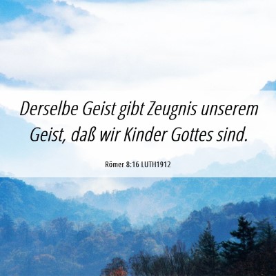 Picture 06 - Römer 8:16 LUTH1912 - Derselbe Geist gibt Zeugnis unserem Geist, daß - Bible Verse Picture