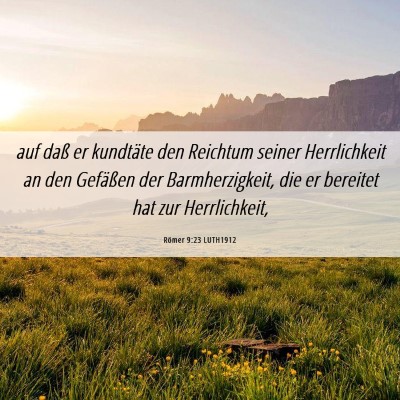 Picture 06 - Römer 9:23 LUTH1912 - auf daß er kundtäte den Reichtum seiner - Bible Verse Picture