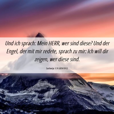 Picture 06 - Sacharja 1:9 LUTH1912 - Und ich sprach: Mein HERR, wer sind diese? Und - Bible Verse Picture