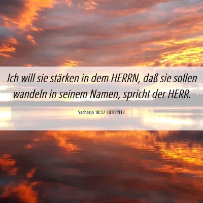 Picture 06 - Sacharja 10:12 LUTH1912 - Ich will sie stärken in dem HERRN, daß sie - Bible Verse Picture