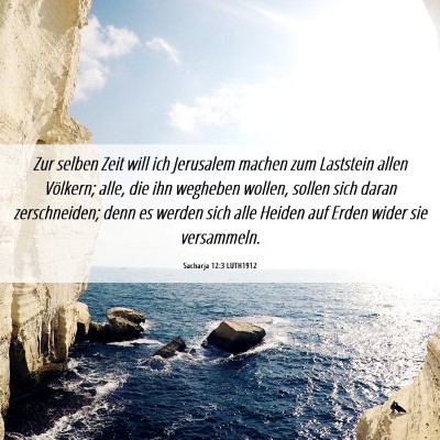 Picture 06 - Sacharja 12:3 LUTH1912 - Zur selben Zeit will ich Jerusalem machen zum - Bible Verse Picture