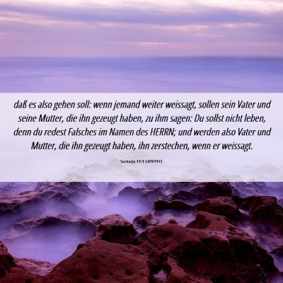 Picture 06 - Sacharja 13:3 LUTH1912 - daß es also gehen soll: wenn jemand weiter - Bible Verse Picture
