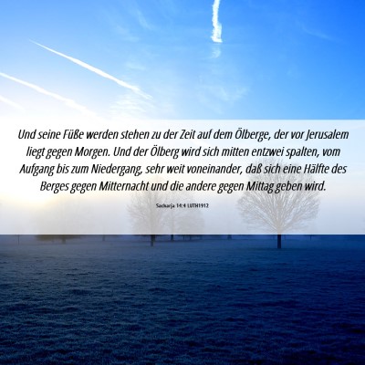 Picture 06 - Sacharja 14:4 LUTH1912 - Und seine Füße werden stehen zu der Zeit auf - Bible Verse Picture