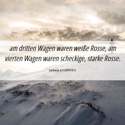 Picture 06 - Sacharja 6:3 LUTH1912 - am dritten Wagen waren weiße Rosse, am vierten - Bible Verse Picture