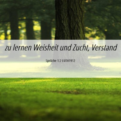 Picture 06 - Sprüche 1:2 LUTH1912 - zu lernen Weisheit und Zucht, - Bible Verse Picture