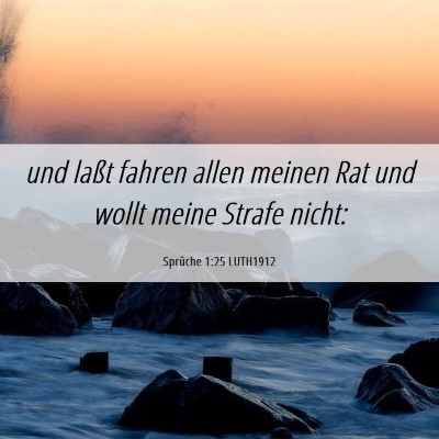 Picture 06 - Sprüche 1:25 LUTH1912 - und laßt fahren allen meinen Rat und wollt meine - Bible Verse Picture
