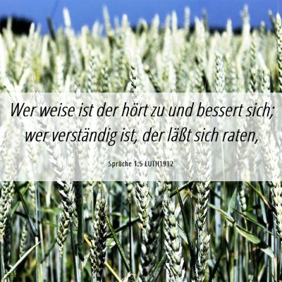 Picture 06 - Sprüche 1:5 LUTH1912 - Wer weise ist der hört zu und bessert sich; wer - Bible Verse Picture