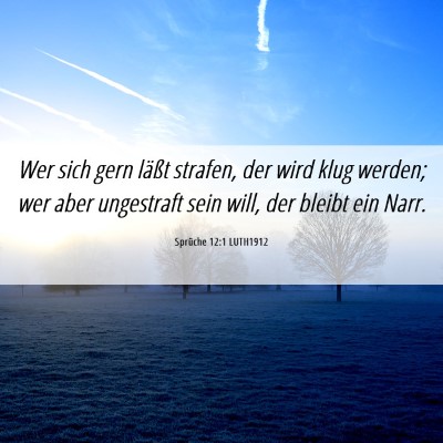 Picture 06 - Sprüche 12:1 LUTH1912 - Wer sich gern läßt strafen, der wird klug - Bible Verse Picture