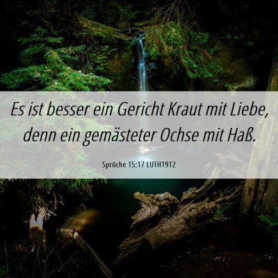 Picture 06 - Sprüche 15:17 LUTH1912 - Es ist besser ein Gericht Kraut mit Liebe, denn - Bible Verse Picture