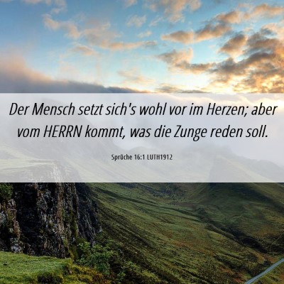 Picture 06 - Sprüche 16:1 LUTH1912 - Der Mensch setzt sich's wohl vor im Herzen; aber - Bible Verse Picture