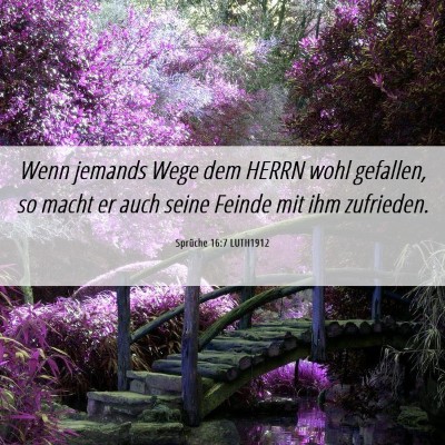 Picture 06 - Sprüche 16:7 LUTH1912 - Wenn jemands Wege dem HERRN wohl gefallen, so - Bible Verse Picture