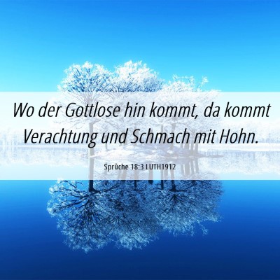 Picture 06 - Sprüche 18:3 LUTH1912 - Wo der Gottlose hin kommt, da kommt Verachtung - Bible Verse Picture