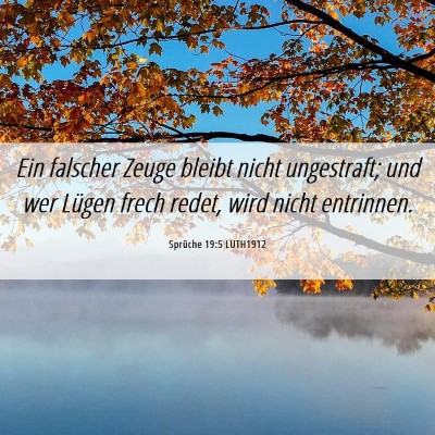 Picture 06 - Sprüche 19:5 LUTH1912 - Ein falscher Zeuge bleibt nicht ungestraft; und - Bible Verse Picture